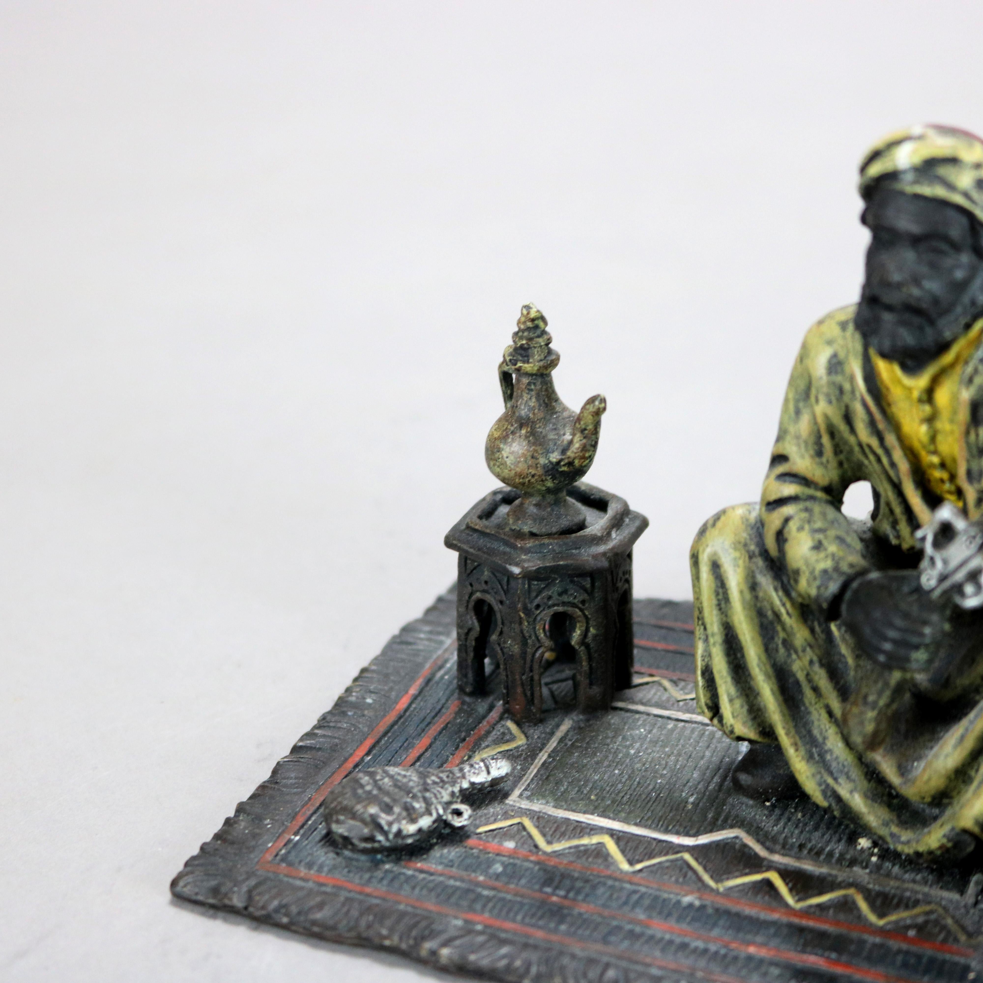 MANGREB  Signed Bergnam Cold Painted Bronzed Persian Figure with Rifle C1920 For Sale 6