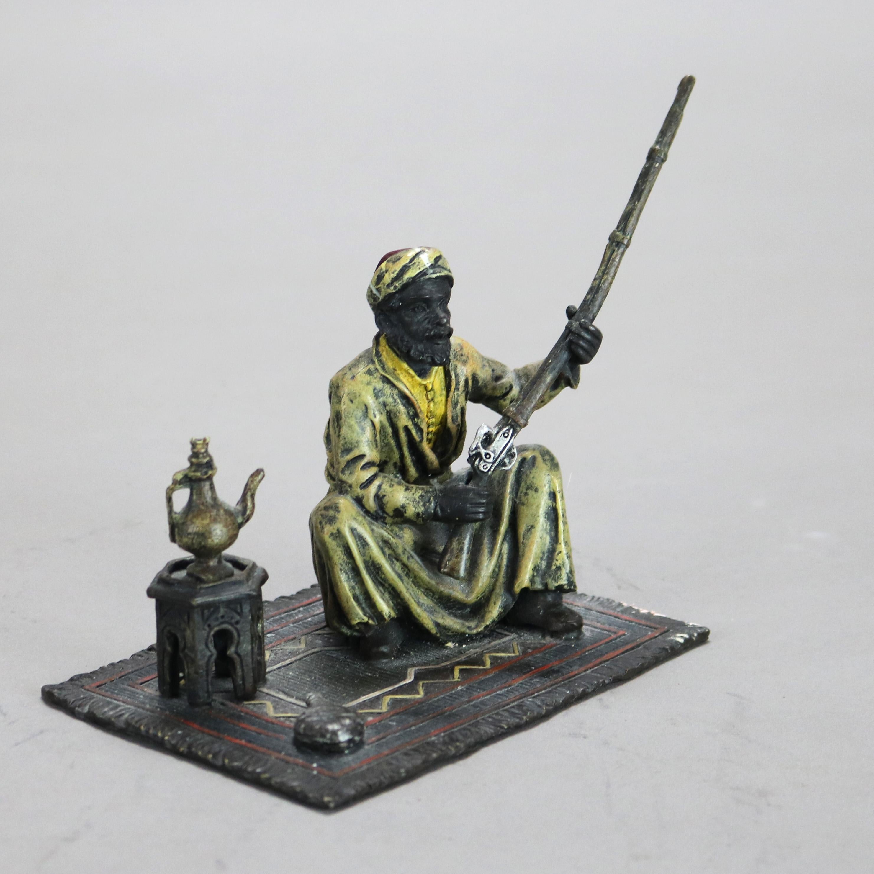 MANGREB  Signed Bergnam Cold Painted Bronzed Persian Figure with Rifle C1920

Measures- 5