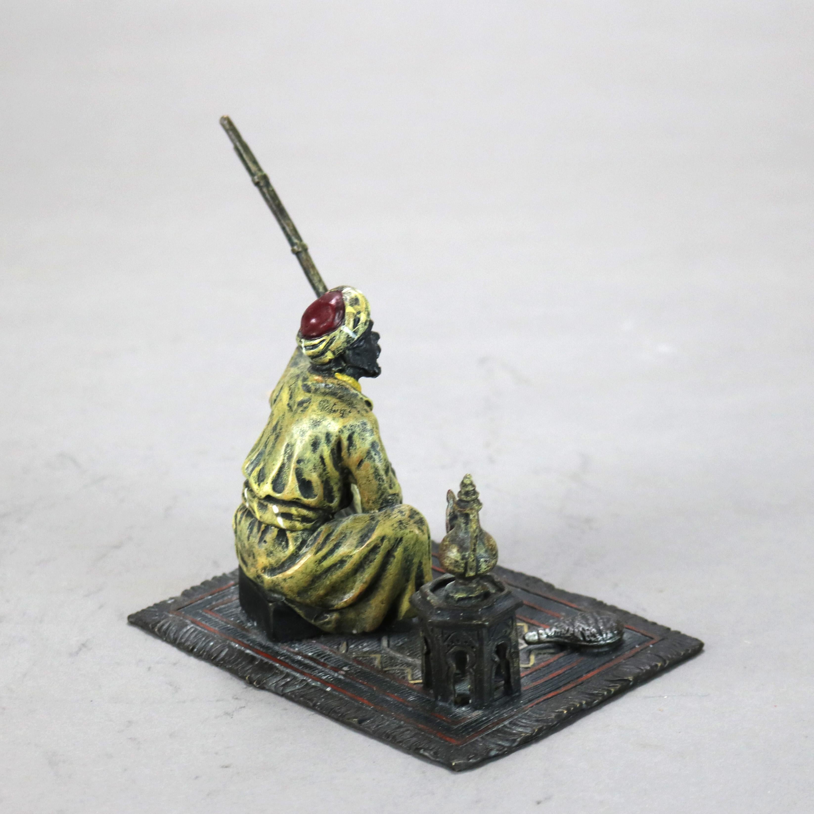 MANGREB  Signed Bergnam Cold Painted Bronzed Persian Figure with Rifle C1920 For Sale 3