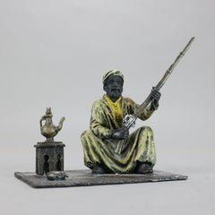 MANGREB  Signed Bergnam Cold Painted Bronzed Persian Figure with Rifle C1920