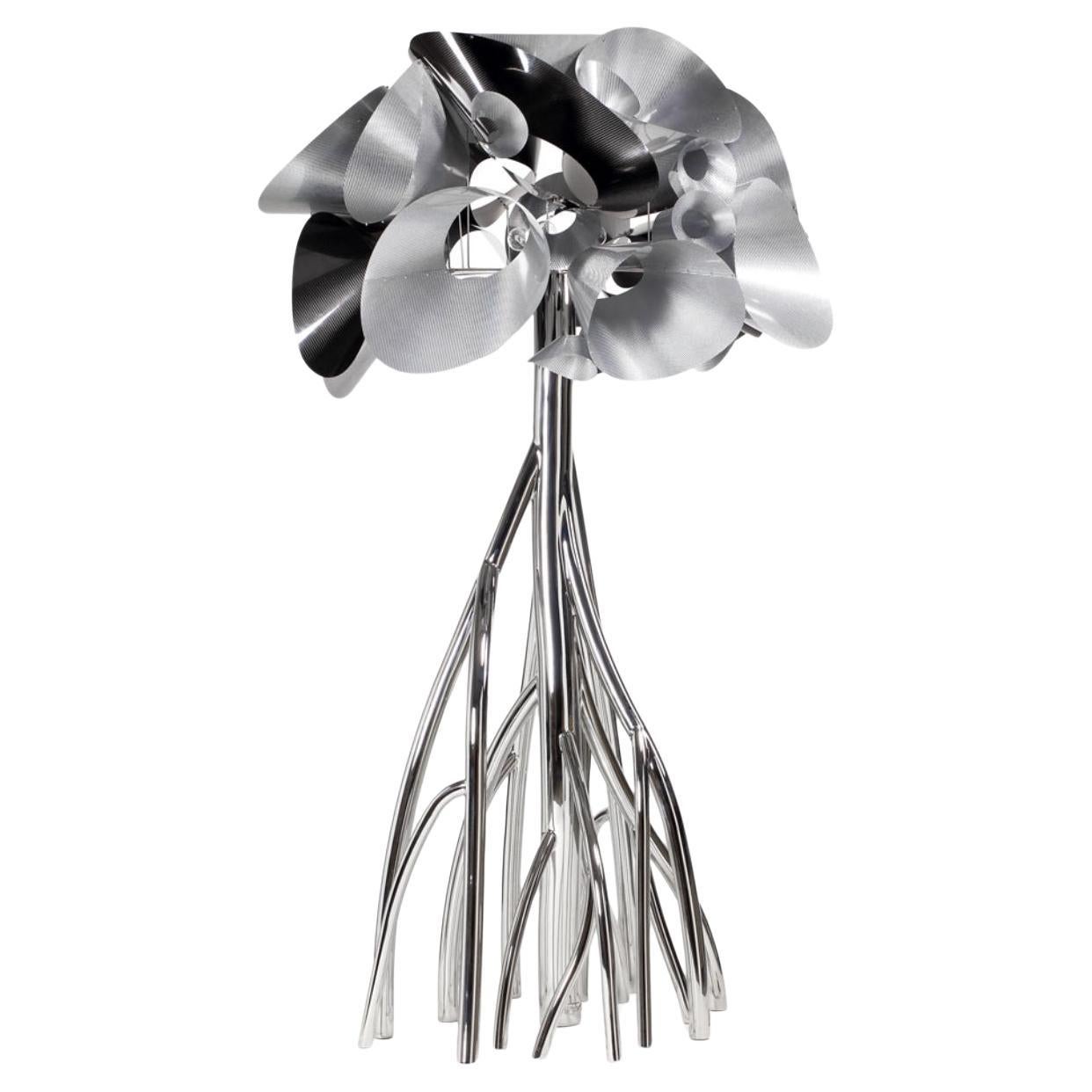 Lampada da terra Mangrovia EM in acciaio inox e alluminio di Barberini & Gunnell in vendita