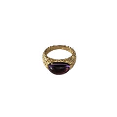 Manhattan 18 Karat Gelbgold und Cabochon Amethyst-Ring Größe 6,5 #20791