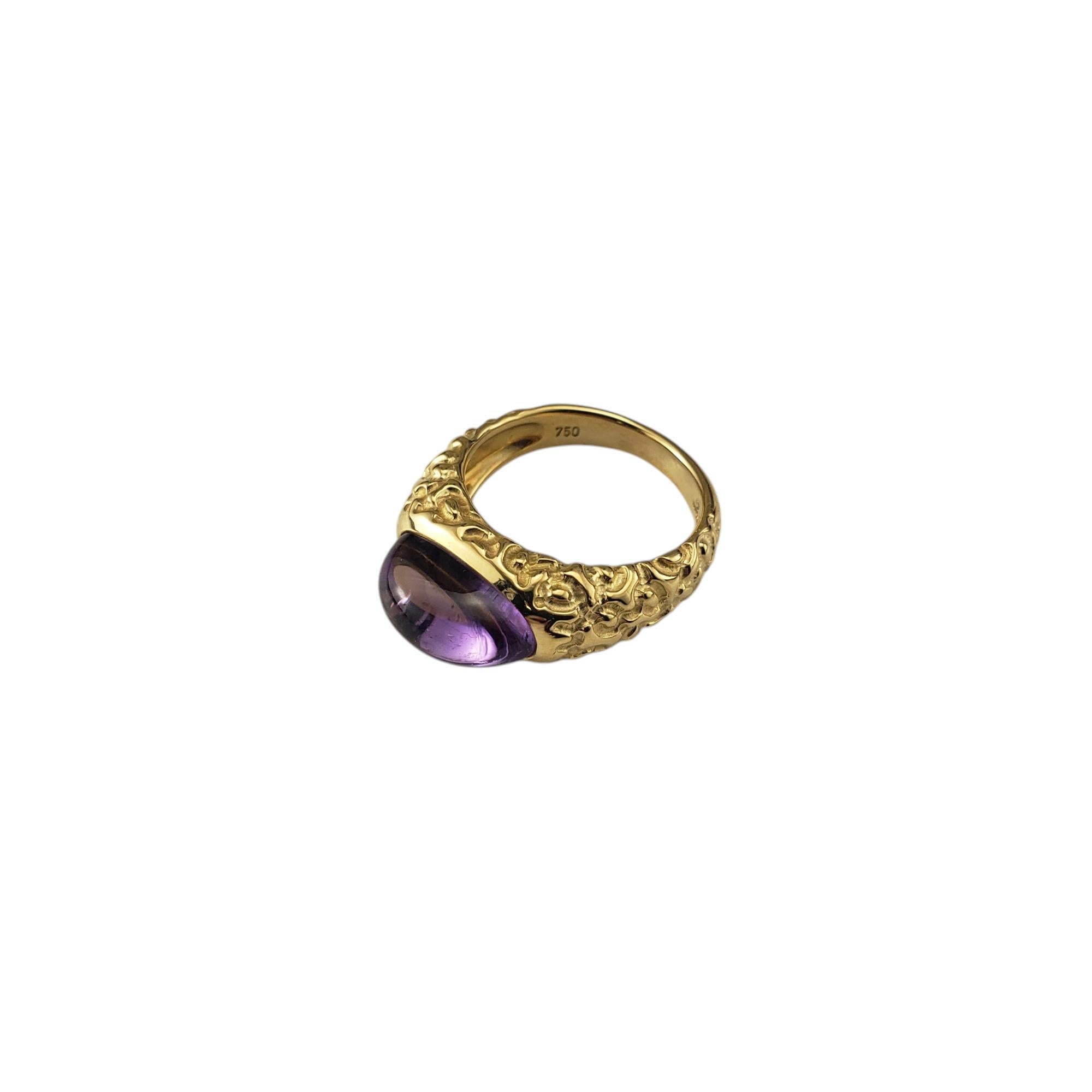 Manhattan 18 Karat Yellow Gold and Cabochon Amethyst Ring Size 6.5 #20791 In Good Condition For Sale In Washington Depot, CT