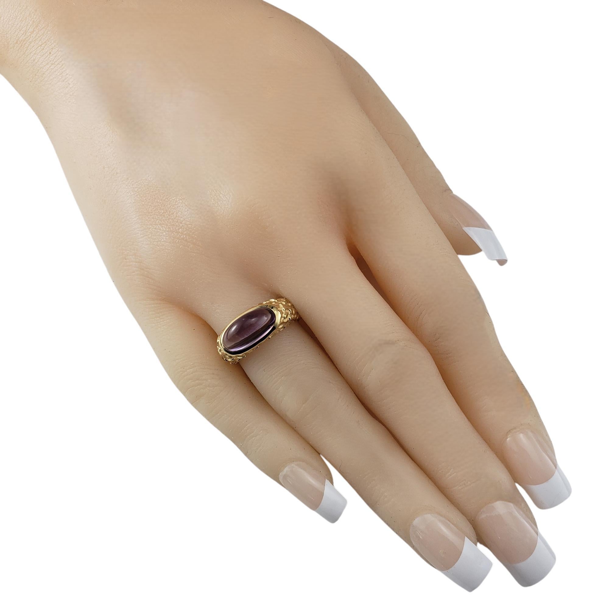 Manhattan 18 Karat Yellow Gold and Cabochon Amethyst Ring Size 6.5 #20791 For Sale 3