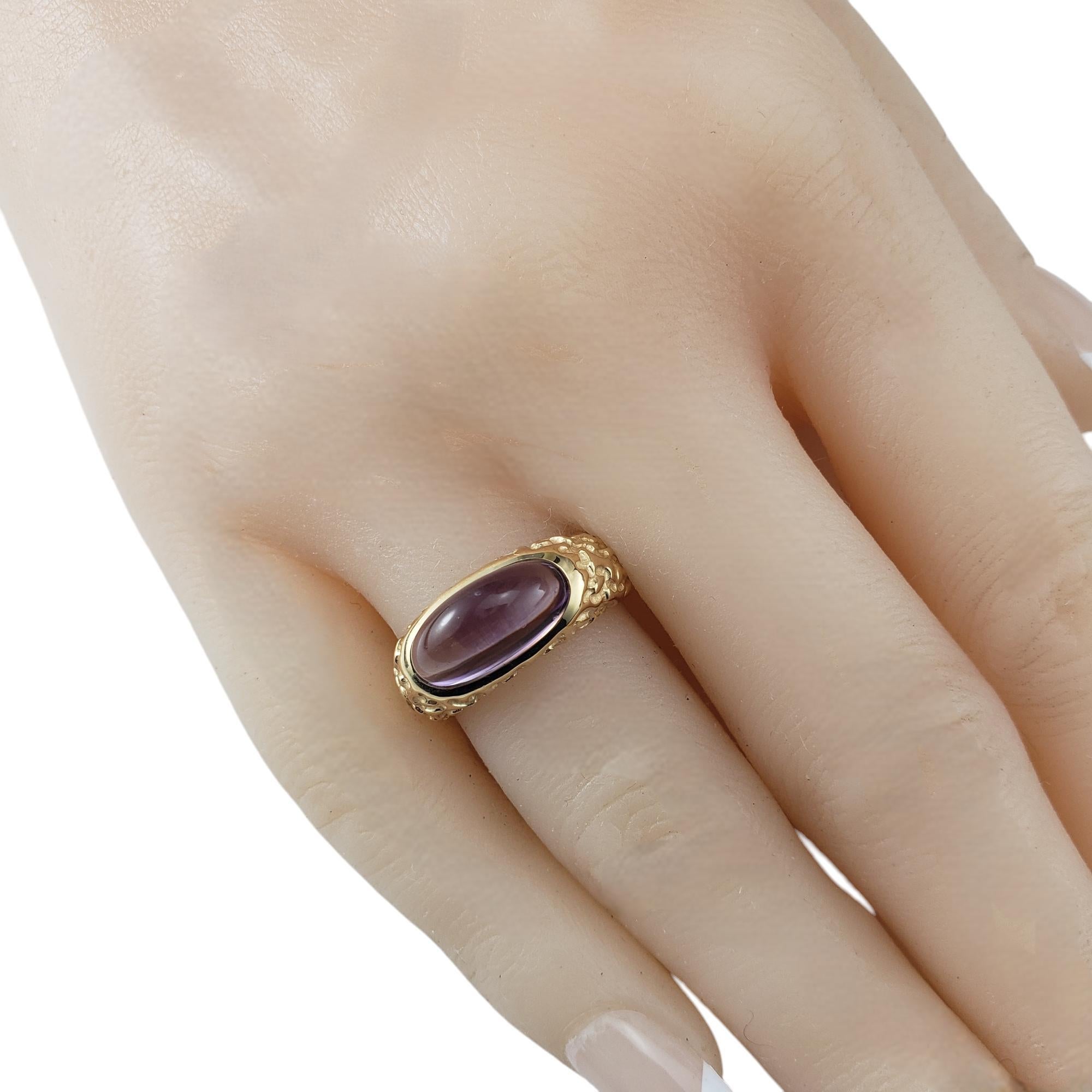 Manhattan 18 Karat Yellow Gold and Cabochon Amethyst Ring Size 6.5 #20791 For Sale 4
