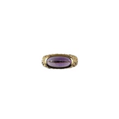 Manhattan Anillo de oro amarillo de 18 quilates y amatista cabujón talla 6,5 #20791