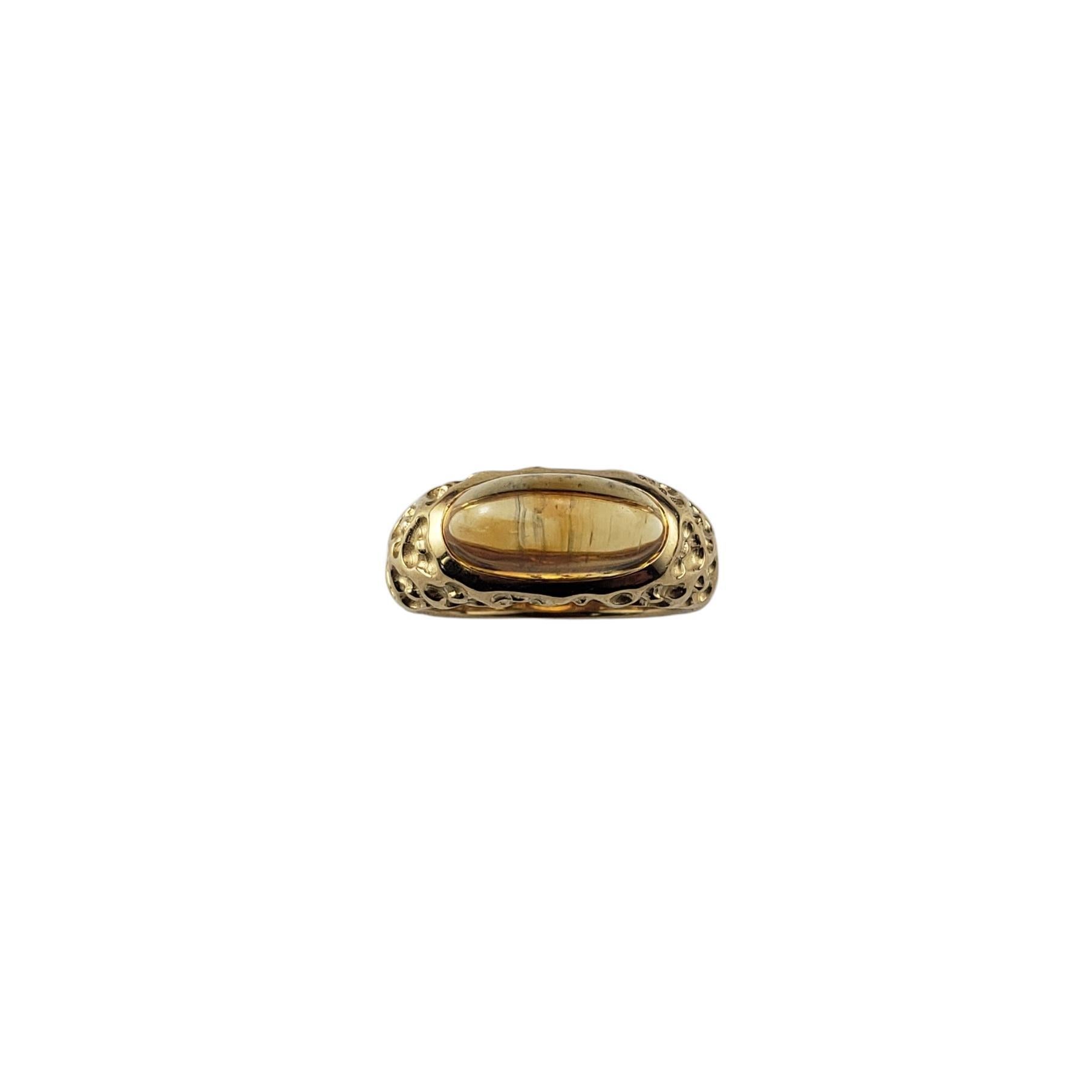 Women's Manhattan 18 Karat Yellow Gold and Cabochon Citrine Ring Size 6.5 #20790 For Sale