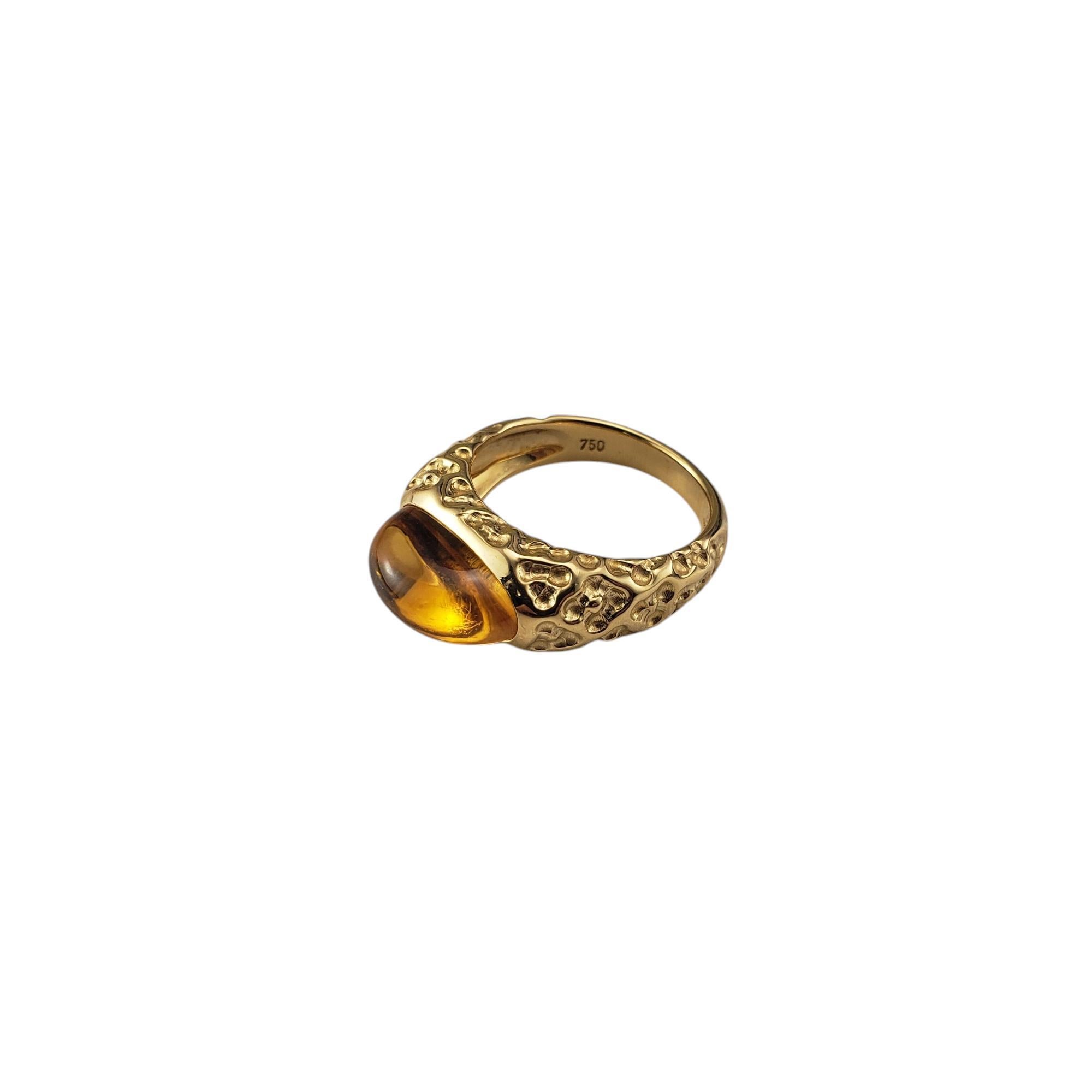 Manhattan 18 Karat Yellow Gold and Cabochon Citrine Ring Size 6.5 #20790 For Sale 1