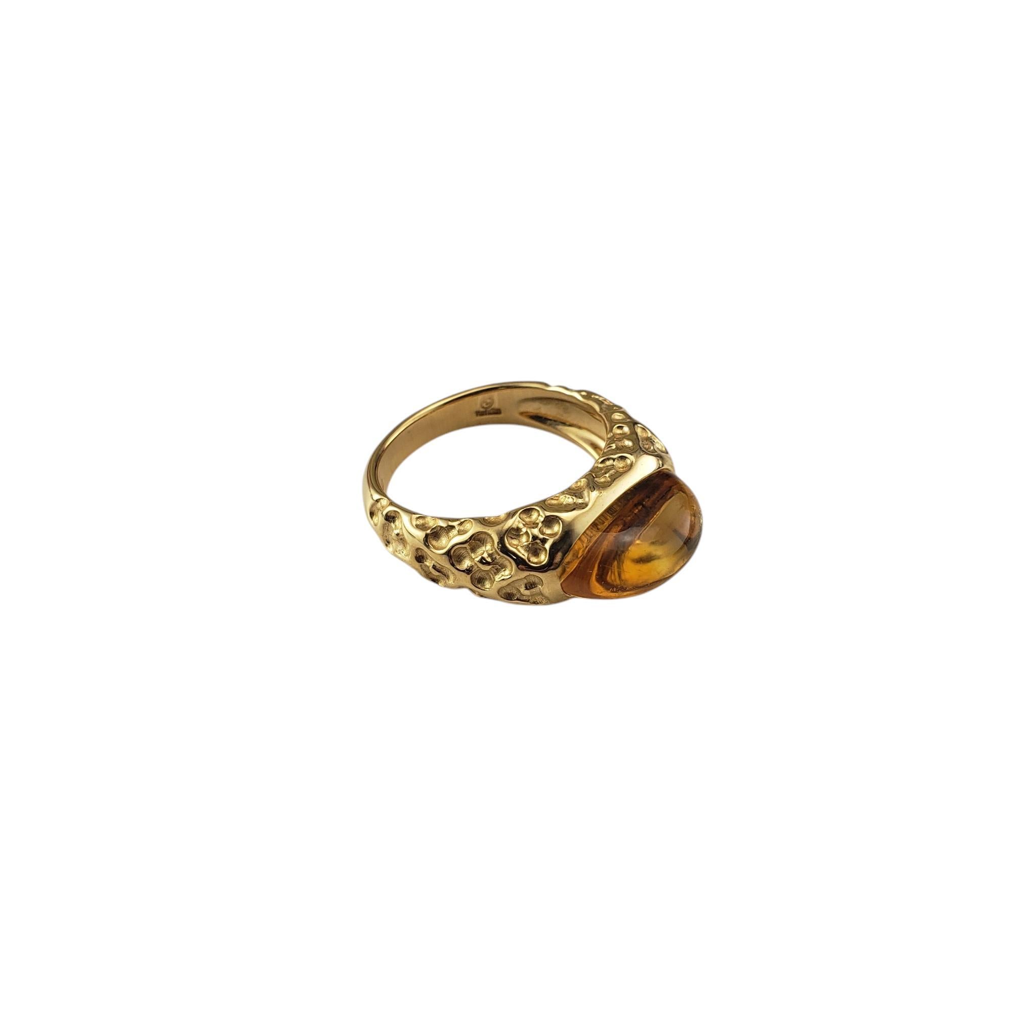 Manhattan 18 Karat Yellow Gold and Cabochon Citrine Ring Size 6.5 #20790 For Sale 2