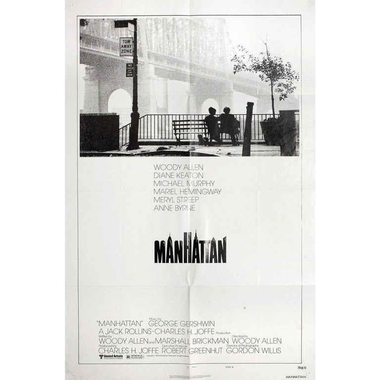 Manhattan 1979 U.S. One Sheet Film Poster In Good Condition For Sale In New York, NY