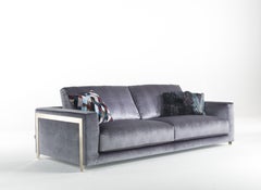 21st Century Manhattan Sofa in Grey Fabric by Roberto Cavalli Home Interiors
