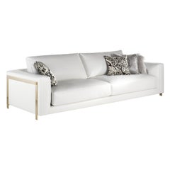 21st Century Manhattan Sofa in White Leather by Roberto Cavalli Home Interiors