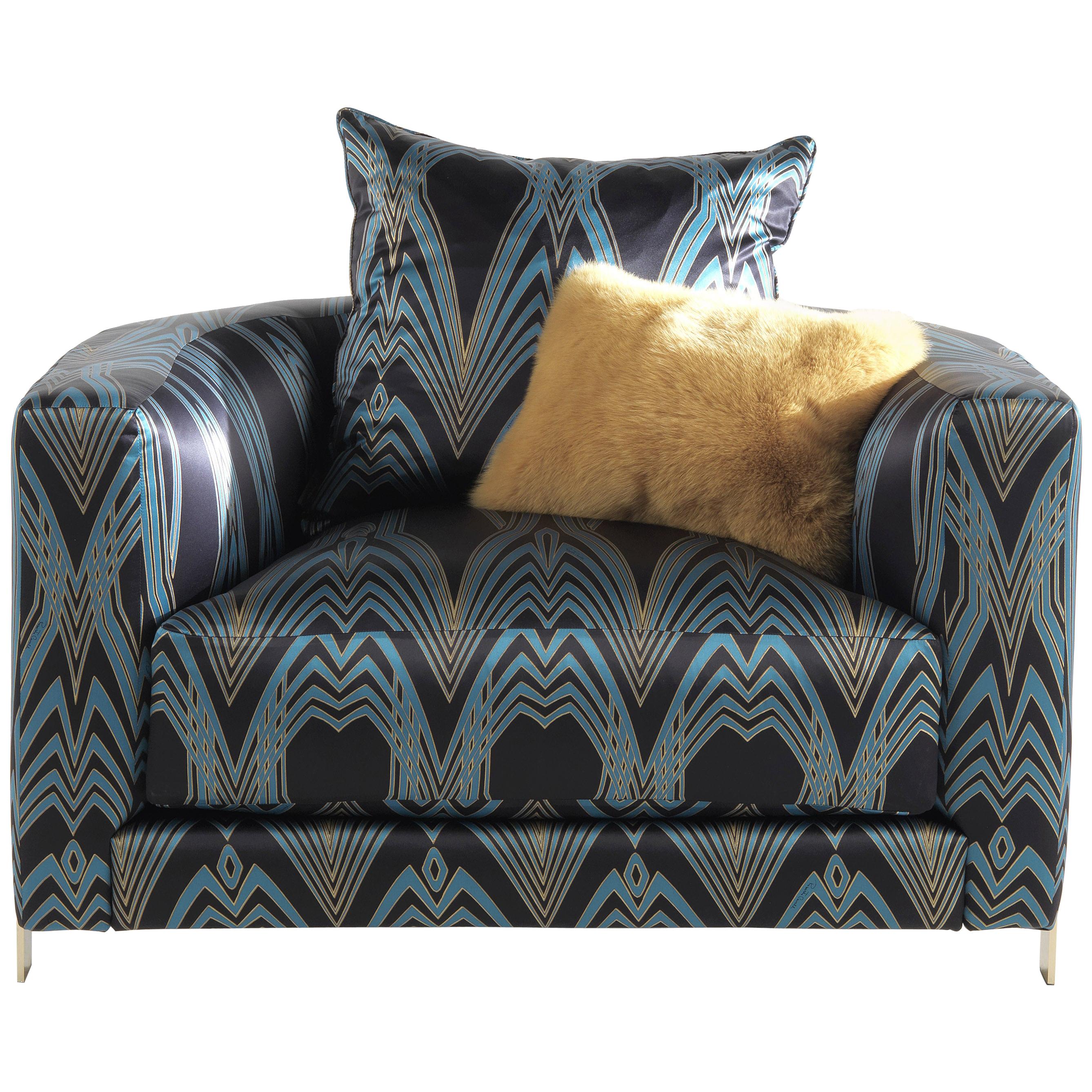 21st Century Manhattan Armchair in Fabric by Roberto Cavalli Home Interiors For Sale