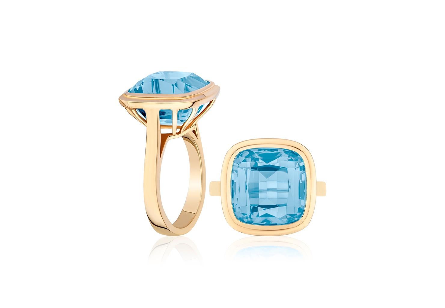 En venta: Anillo Cojín con Galería Abierta de Topacio Azul Manhattan  4