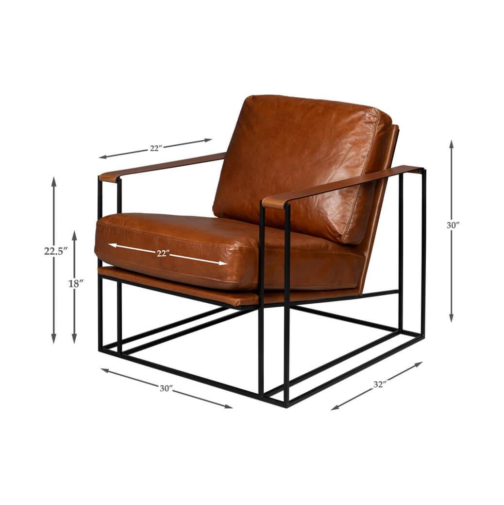 Manhattan Brown Leather Armchair For Sale 1