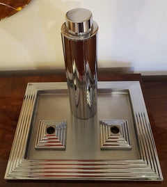 Manhattan Cocktail Shaker Tray and Ultra-Rare Candlesticks, 1935