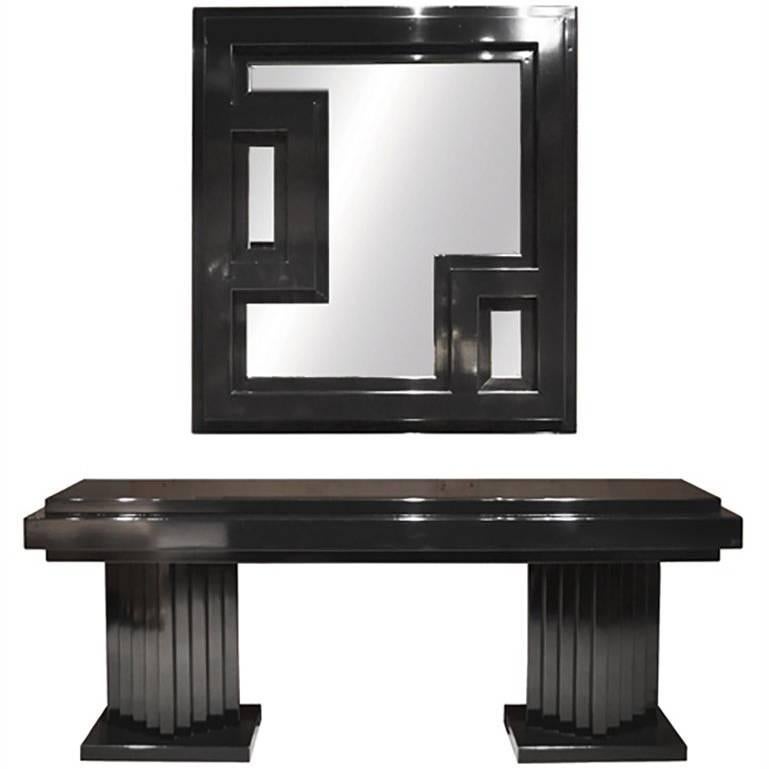 Manhattan Console and Mirror New and Custom For Sale