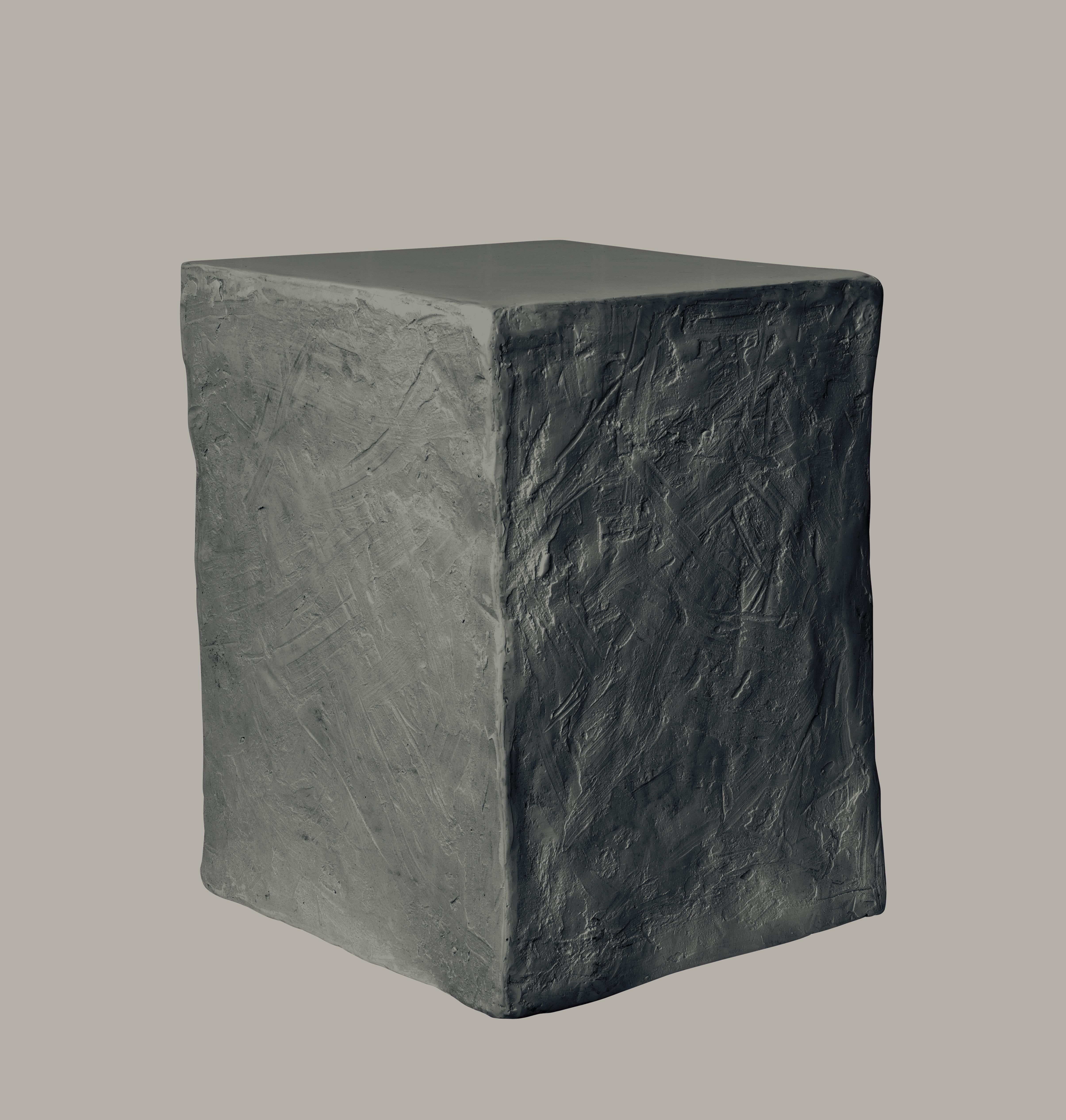 Modern Manhattan Cube Side Table/ Stool, Grey, 21st Century by Margit Wittig For Sale