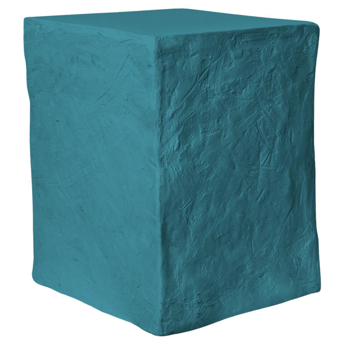 Manhattan Cube Side Table/ Stool, Turquoise, 21st Century by Margit Wittig