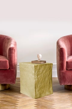 Manhattan Cube Side Table/ Stool, Yellow, 21st Century by Margit Wittig