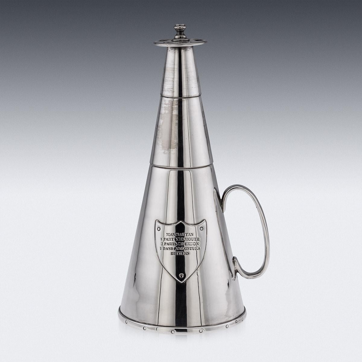 Art Deco Manhattan Fire Extinguisher Silver Plated Cocktail Shaker c.1940