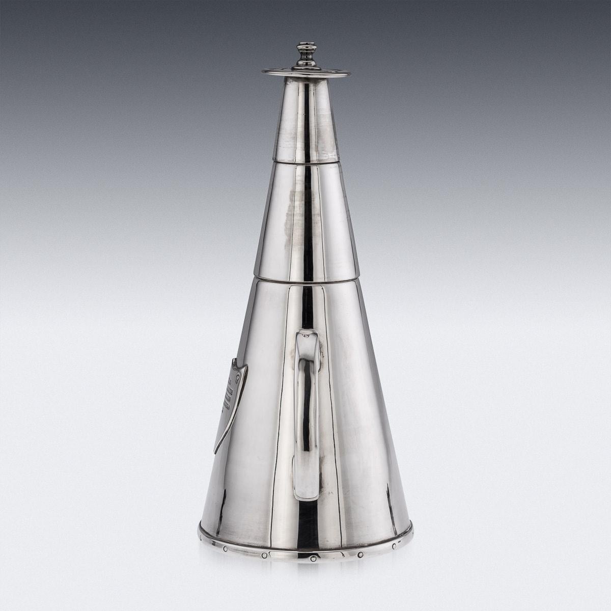 American Manhattan Fire Extinguisher Silver Plated Cocktail Shaker c.1940