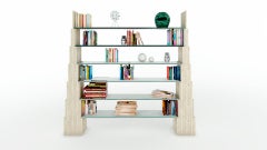 Manhattan Bookshelf Italian Travertine Marble Shelf Modern Exclusive Design