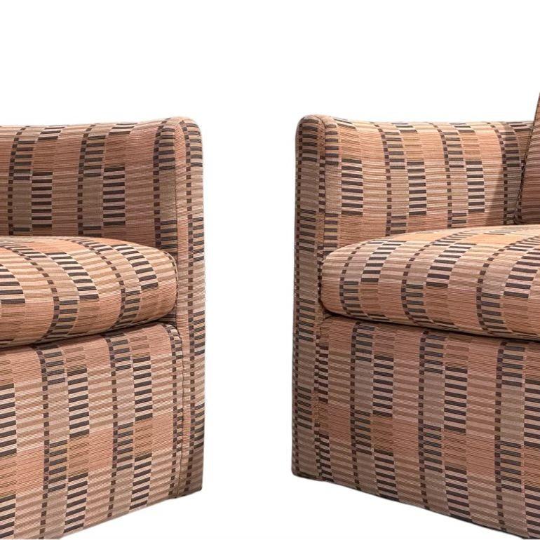 Manhattan Loungesessel, Albers-Bauhaus-Stoff von Dunbar, 1980 (Ende des 20. Jahrhunderts)