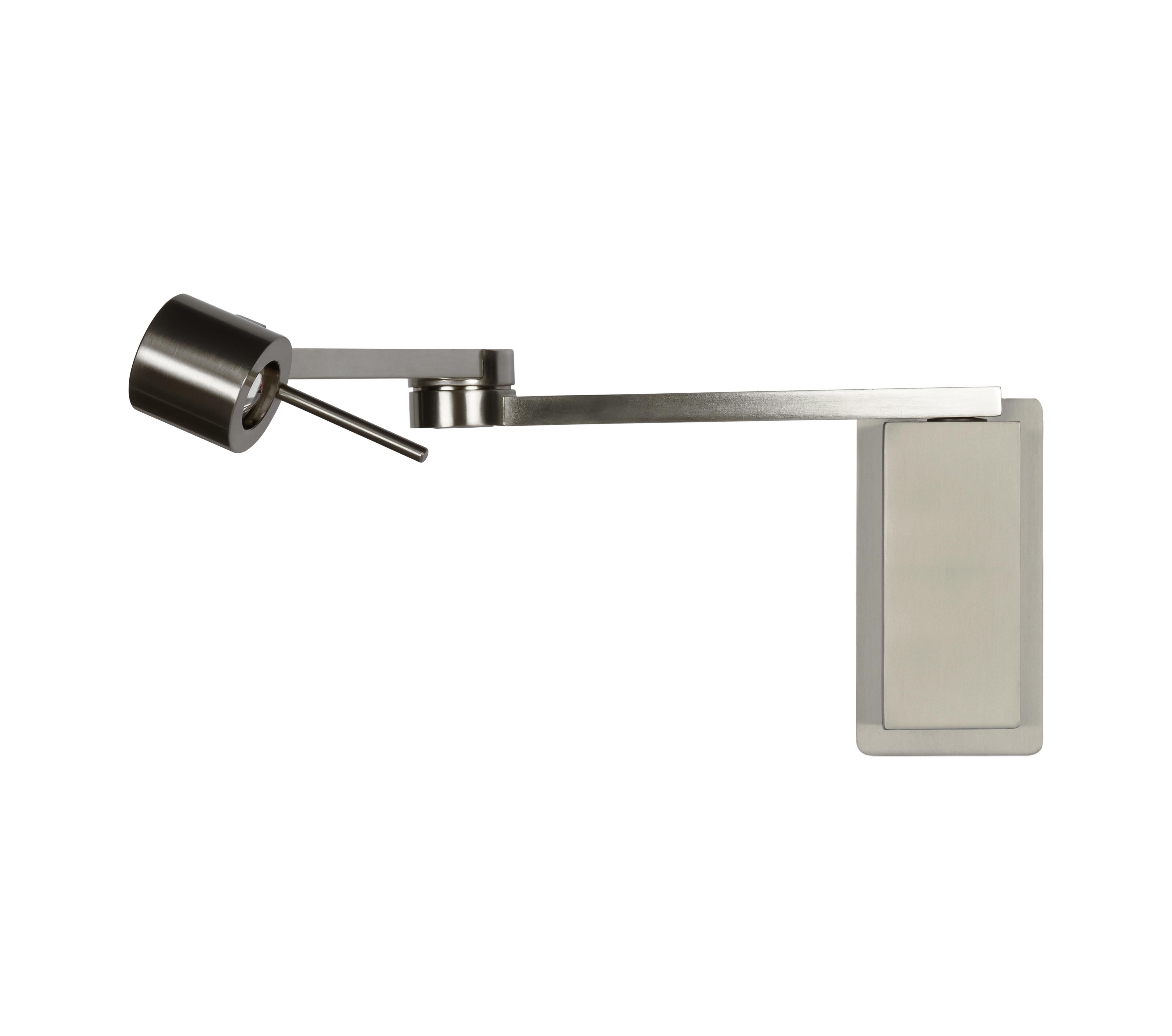 Italian Manhattan Reading Lamp in Satin Nickel without Switch For Sale