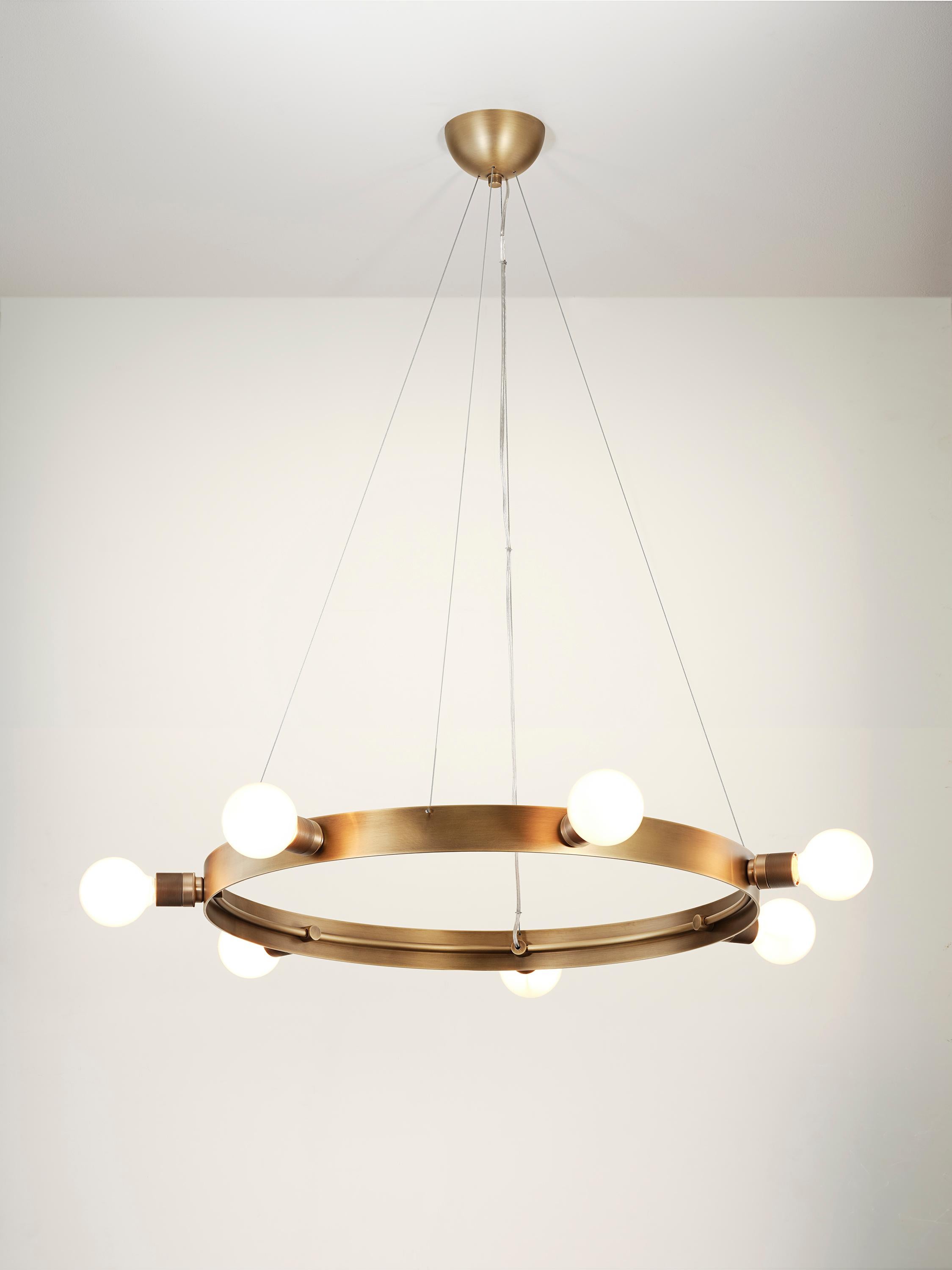 Ottone MANHATTAN - Lampadario SMALL in ottone di Brownstone Boys x Blueprint Lighting in vendita