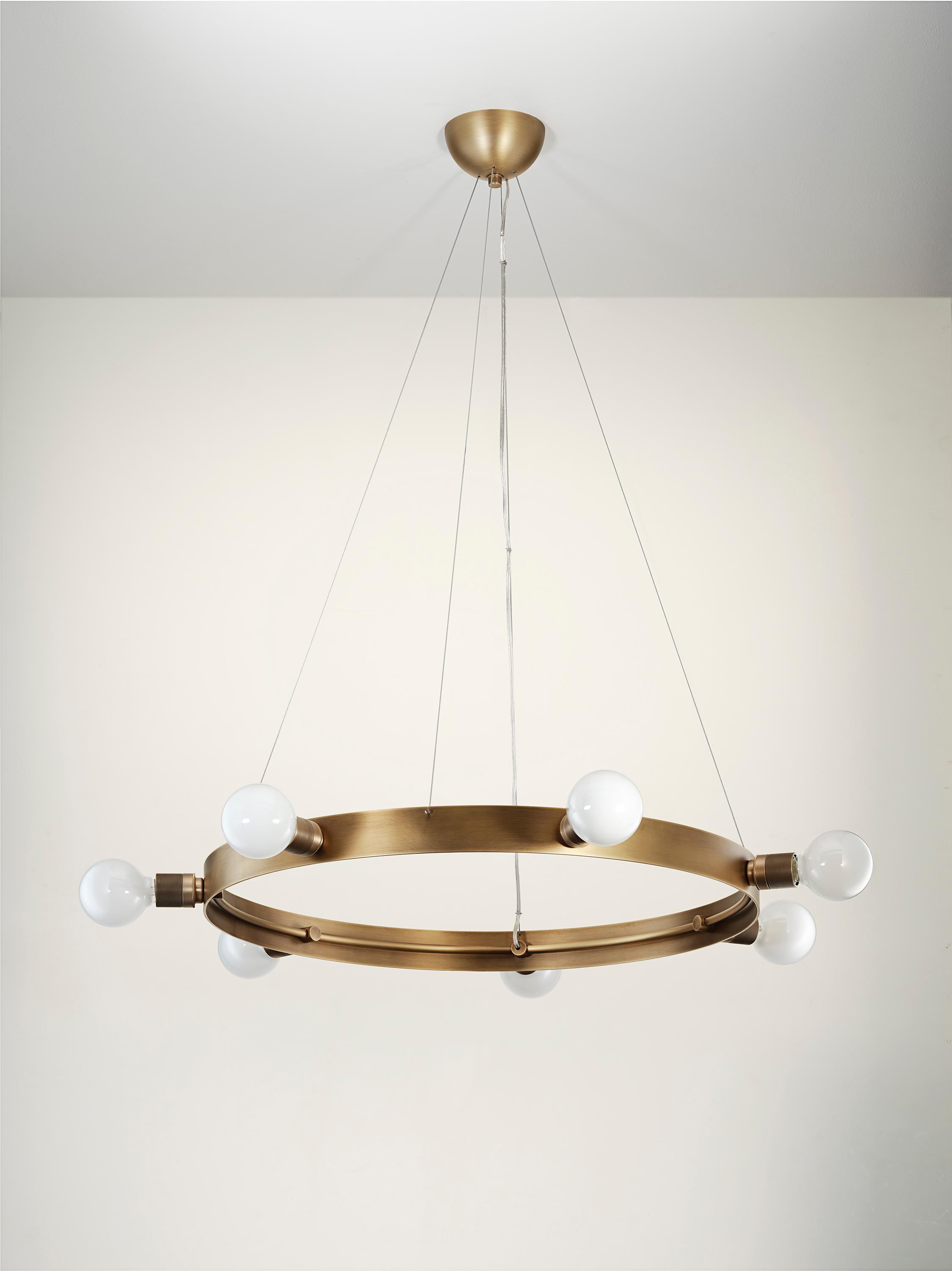 MANHATTAN - Lampadario SMALL in ottone di Brownstone Boys x Blueprint Lighting in vendita 1