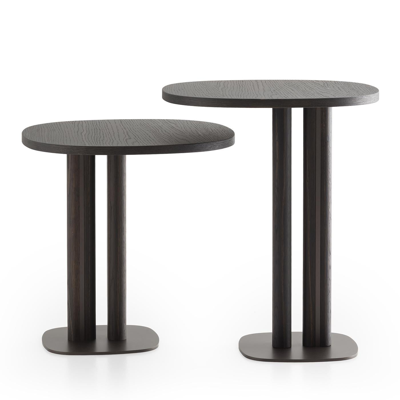 Manhattan Tall Asymmetrical Burnished Side Table by Morica Design In New Condition For Sale In Milan, IT