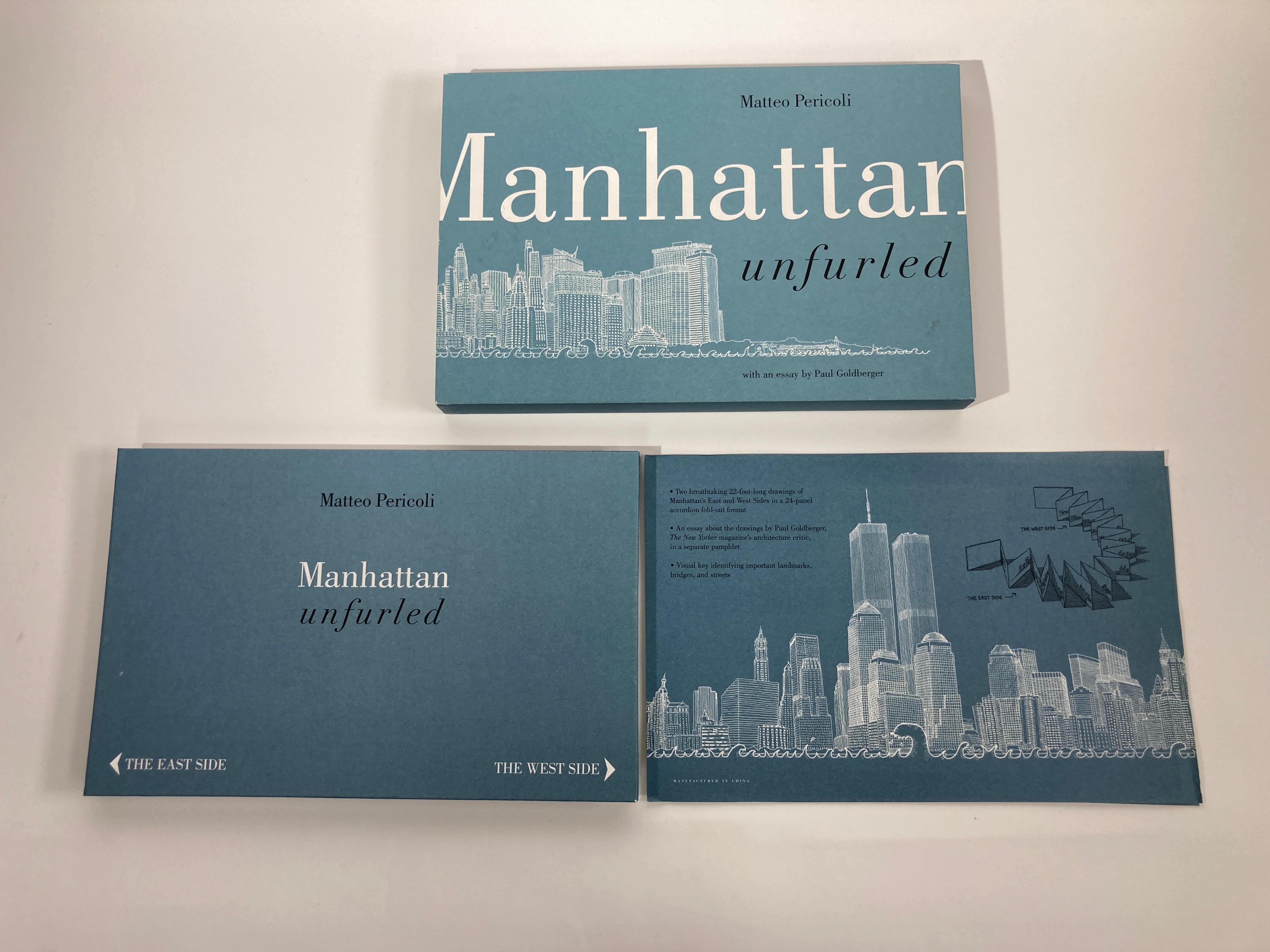 Manhattan Unfurled Book by Matteo Pericoli In Good Condition For Sale In North Hollywood, CA