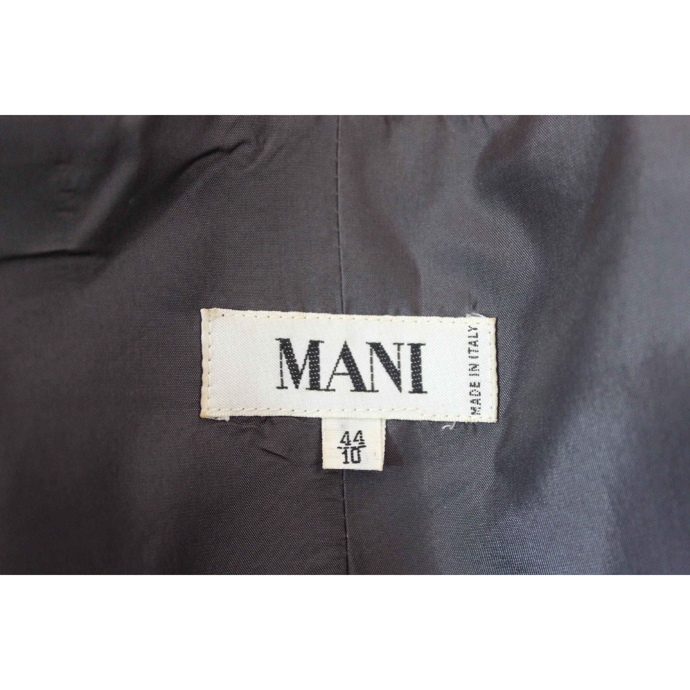 Mani by Armani Floral Damask Multicolor Violet Black Silk Slim Fit Jacket 1980s 2