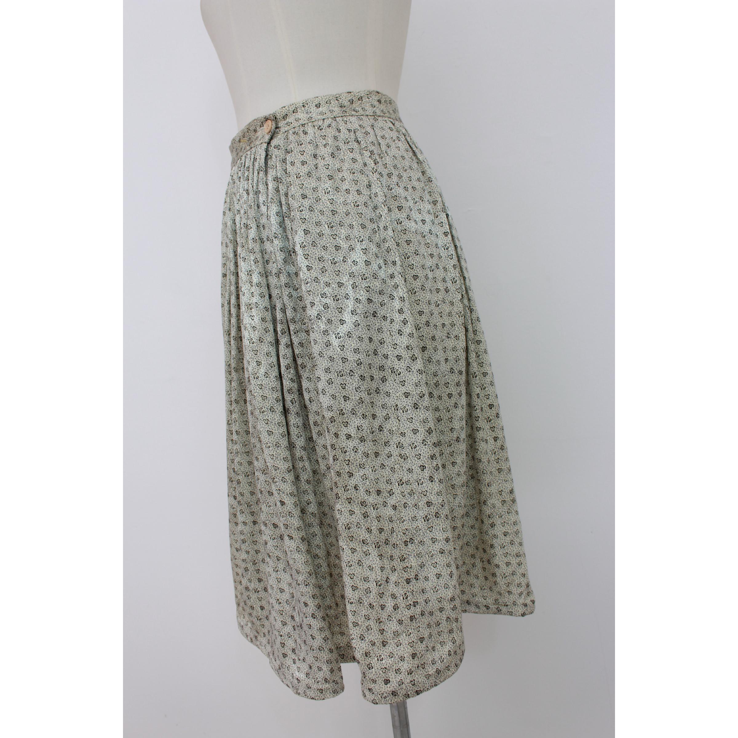 Mani by Armani Gray Viscose Wallet Rigid Floral Flared Skirt  2