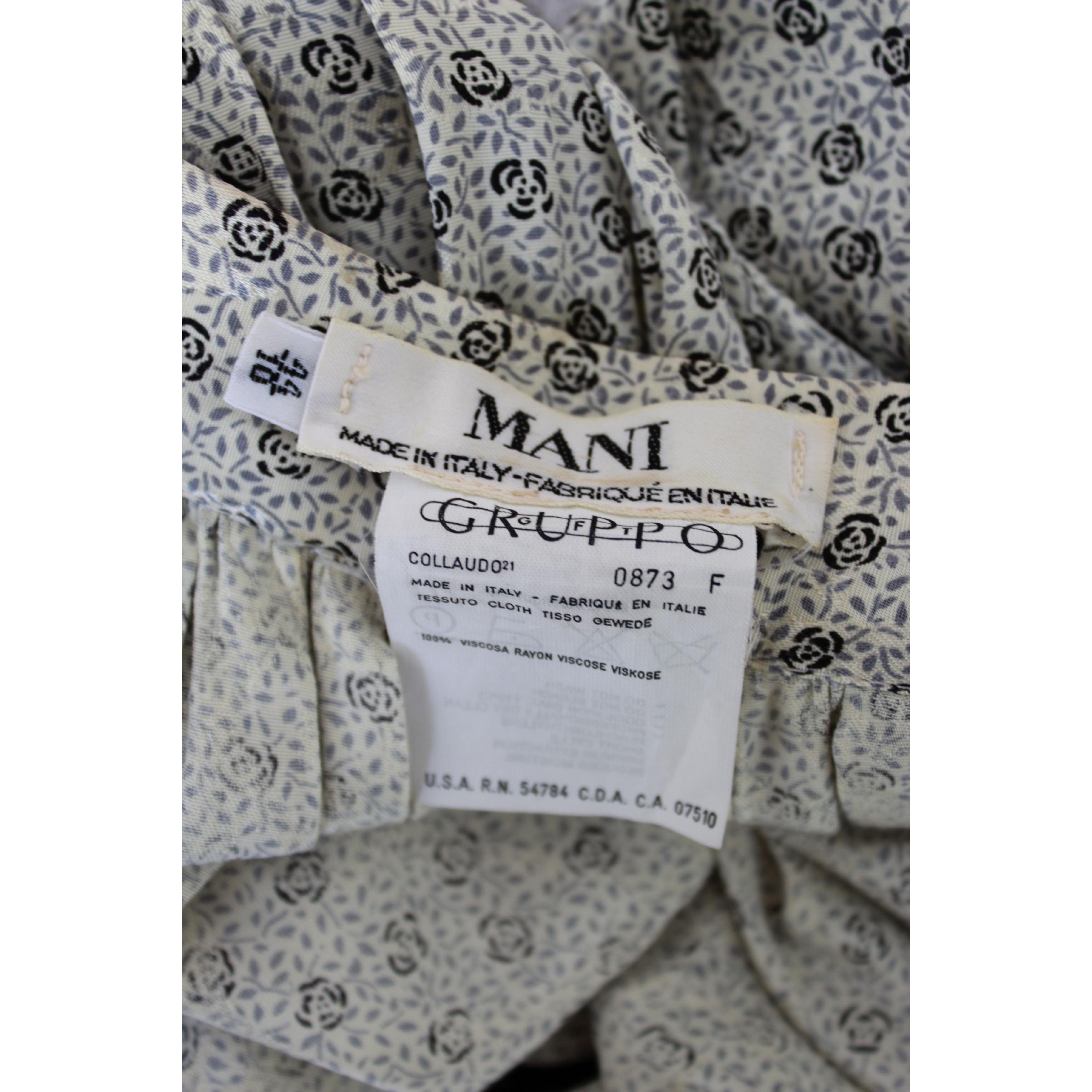 Mani by Armani Gray Viscose Wallet Rigid Floral Flared Skirt  3