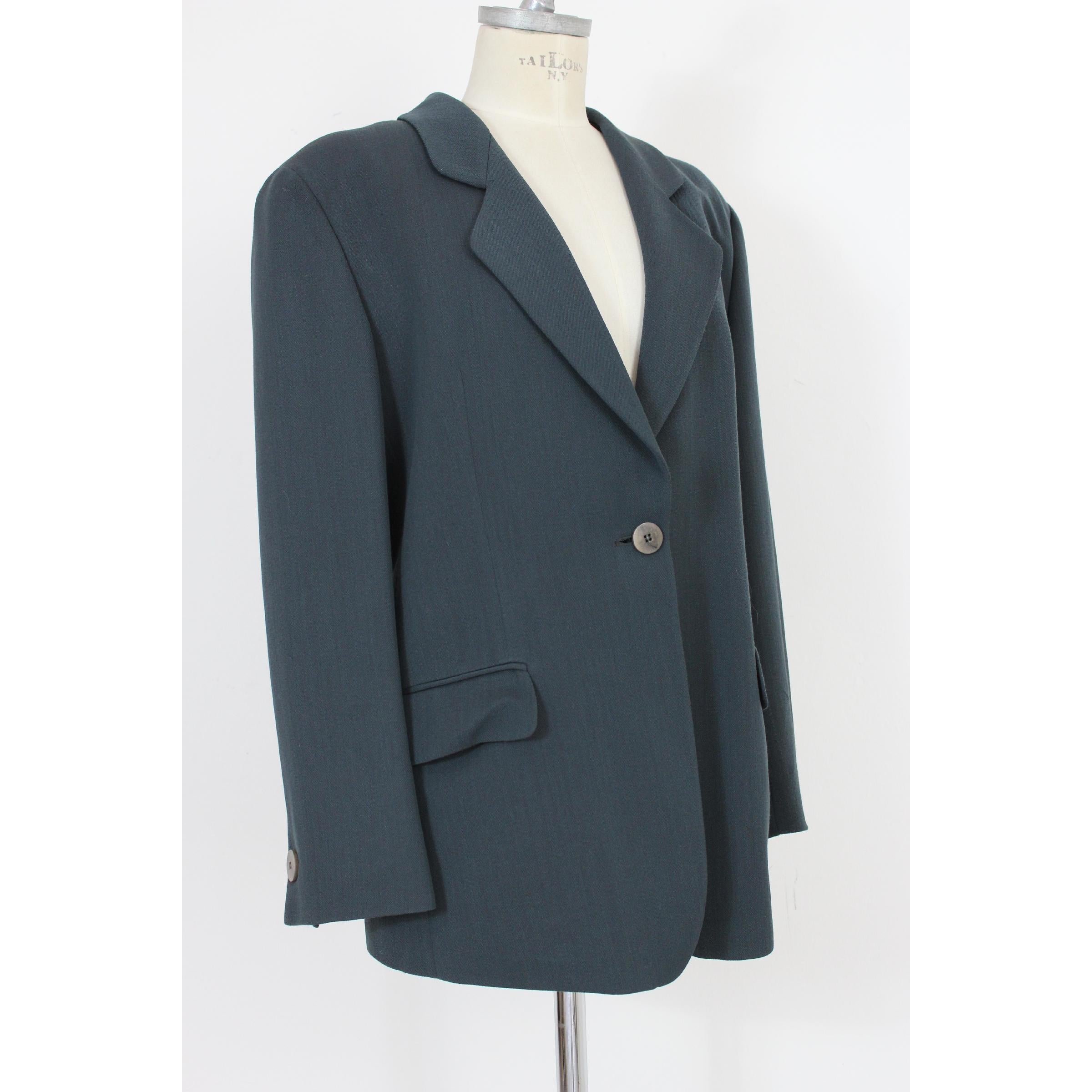 Mani by Armani Green Wool Classic Jacket  In Excellent Condition For Sale In Brindisi, Bt
