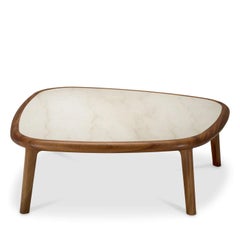 Mani Mahogany and Marble Side Table