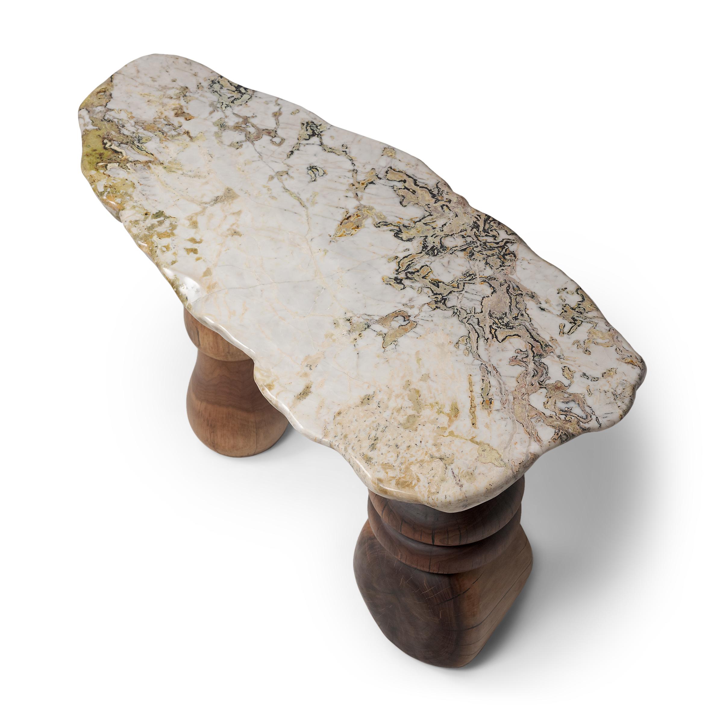 Chinese Mani Meditation Stone Console Table