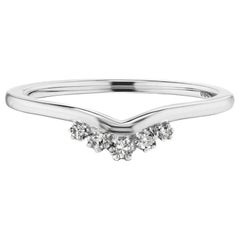 Maniamania Celestine Halo Ring Band with White Diamonds in 14 Karat White Gold