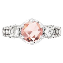 Maniamania Ceremonial Engagement Ring in 14k Gold with Pink Tourmaline 
Diamond