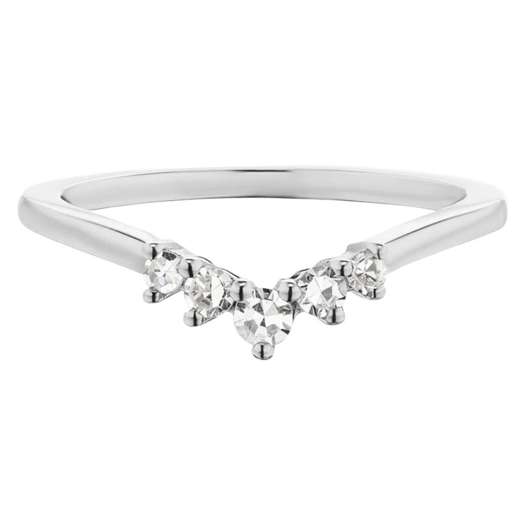 Maniamania Constellation Ring Band with White Diamonds in 14 Karat White Gold For Sale