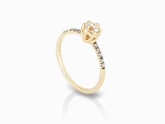 Maniamania Entity Engagement Ring in 14k Gold with Old Euro Diamond and Pave