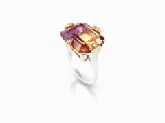 Maniamania Manifest Cocktail Ring in Silver and 14k Gold, Ametrine and Diamonds