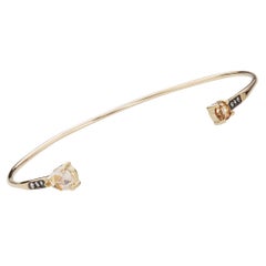 Maniamania Mystic Bangle in 14k Gold with Rutilated Quartz and Champagne Diamond