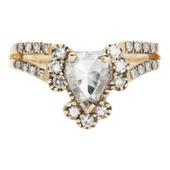 Maniamania Ritual Ring in 14k Yellow Gold with Rose Cut White Diamond Maniamania Ritual Ring in 14k Yellow Gold with Rose Cut White Diamond