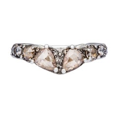 Maniamania Sacred Engagement Ring in Champagne Rose Cut Diamond and White Gold