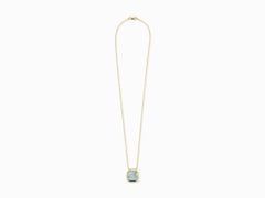 Maniamania Serpentine Necklace in 14 Karat Yellow Gold with Aquamarine