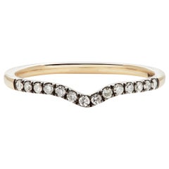 Maniamania Unity Wedding Band in 14 Karat Yellow Gold and White Diamonds