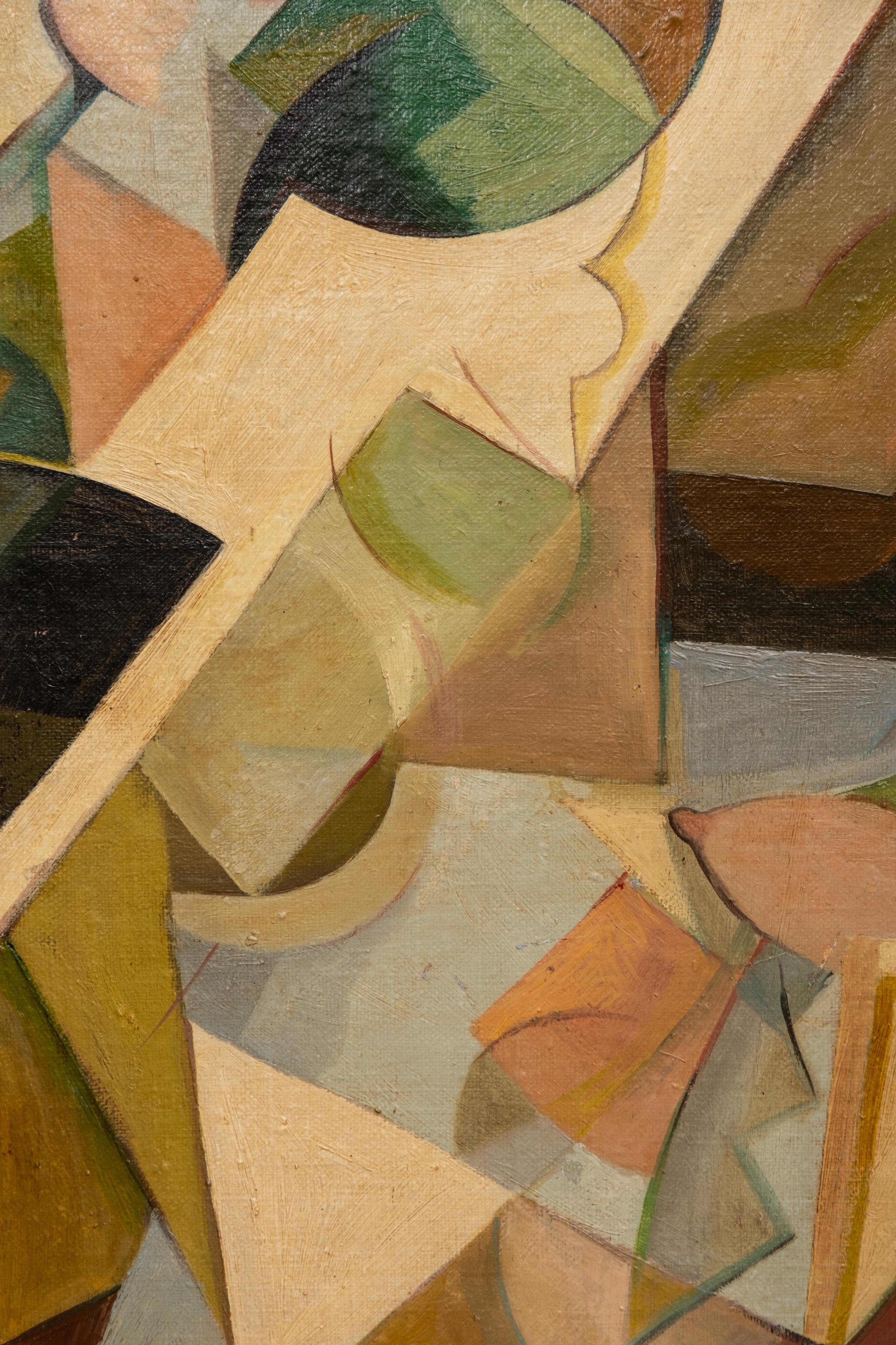 Américain Peinture abstraite cubiste signée M Dawson huile sur toile Manierre Dawson en vente